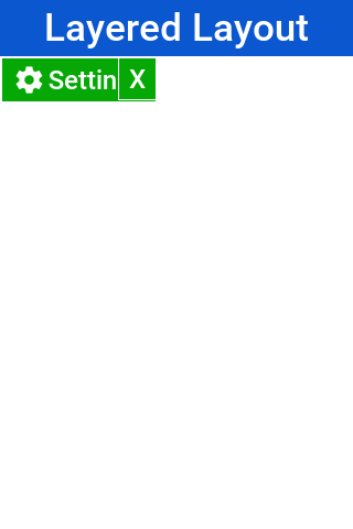 The X on this button was placed there using the layered layout code below
